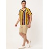 Lars Amadeus Men's Vertical Striped Shirt Short Sleeve Button Down