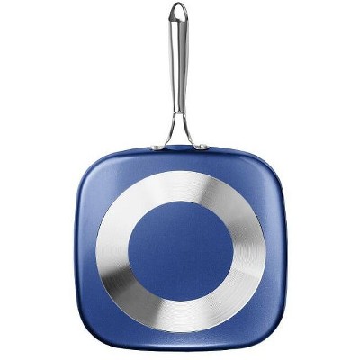 Granite Blue 10.5'' Nonstick Square Griddle Pan with Stainless Handle