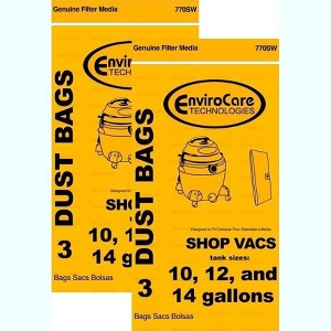 Shop Vac Type F and I, Craftsman, and other 10-14 gallon wet dry vacuums Vacuum Cleaner Dust Bags 6 bags - 1 of 2