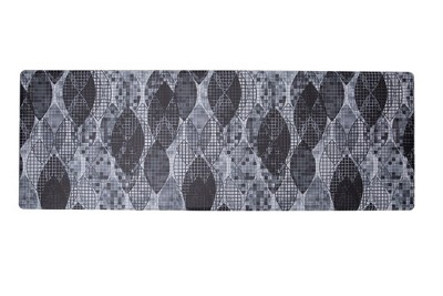 J&V TEXTILES 20" x 55" Oversized Cushioned Anti-Fatigue Kitchen Runner Mat (Black Geo)