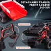 3-in-1 24V Ride On Tractor for Kids, Electric Excavator, Bulldozer, Trailer, Remote Control, LED Lights, Music, USB - 4 of 4