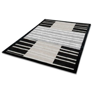 Slickblue Cozy Patchwork Stripes Blanket, 61"x86.6", Micro Fleece Faux Fur, Comfortable & Stylish for Any Room - 1 of 3