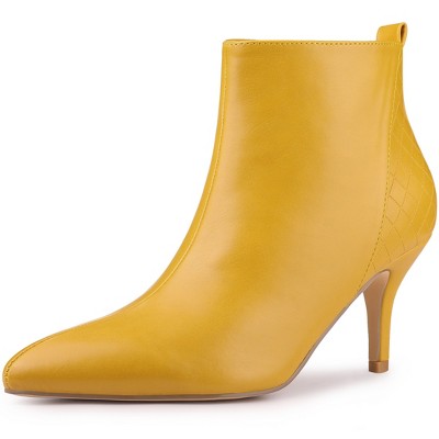 Allegra K Women's Pointed Toe Side Zipper Stiletto Heels Ankle Boots