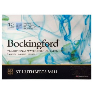 St Cuthberts Bockingford Watercolor Pad, Cold Pressed, Glue Binding, 140lb/300gsm, 12 Sheet, 10x14 inch, 1 Count - 1 of 4