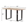 5 Piece Dining Set with 4 Upholstered Dining Chairs with Metal Legs, Dining Table with Solid Wood Top and Metal Base, Beige+Black, Natural-ModernLuxe - 3 of 4