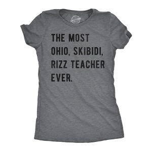 Womens  Funny T Shirts The Most Ohio Skibidi charm Teacher Ever Internet Meme Graphic Novelty Tee for Ladies - Crazy Dog Women's T Shirt - 1 of 4