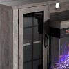 AMERLIFE 3-Sided Glass Fireplace TV Stand with LED Lights ,Fireplace Media Entertainment Center Console Cabinet Table with Glass Door Closed Storage - 4 of 4