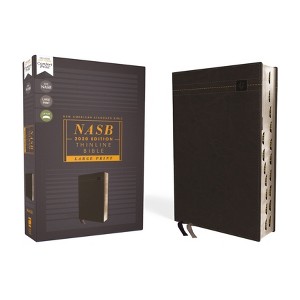 Nasb, Thinline Bible, Large Print, Leathersoft, Black, Red Letter Edition, 2020 Text, Thumb Indexed, Comfort Print - by  Zondervan (Leather Bound) - 1 of 1