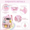 Luupatchy Clear Backpack - Waterproof, Large Capacity, Comfortable Straps for School/Beach/Events, Pink - 3 of 4