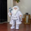 Northlight 24" White Silver Santa Claus with Lantern Christmas Figure - 2 of 4