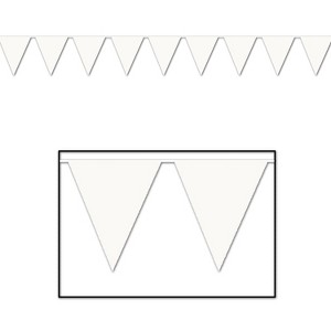 Beistle White Pennant Banner, 11" x 12', (2/Pkg) White - 1 of 1