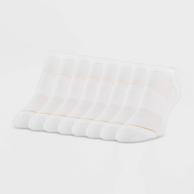 All Pro Women's Extended Size Aqua FX 6+2 Bonus Pack No Show Athletic Socks - White 8-12
