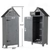 Kelly Solid Wood House Shape Storage Shed, Patio Cabinet Tool Shed, Outdoor Furniture - Maison Boucle - 4 of 4