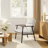 Art Leon Contemporary Retro Fusion Accent Armchair with Wooden Armrest - 2 of 4