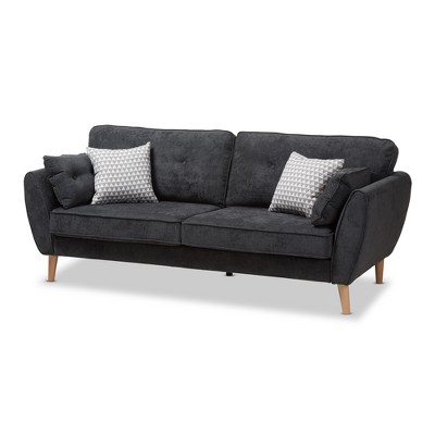 Miranda Mid-Century Modern Fabric Upholstered Sofa - Baxton Studio