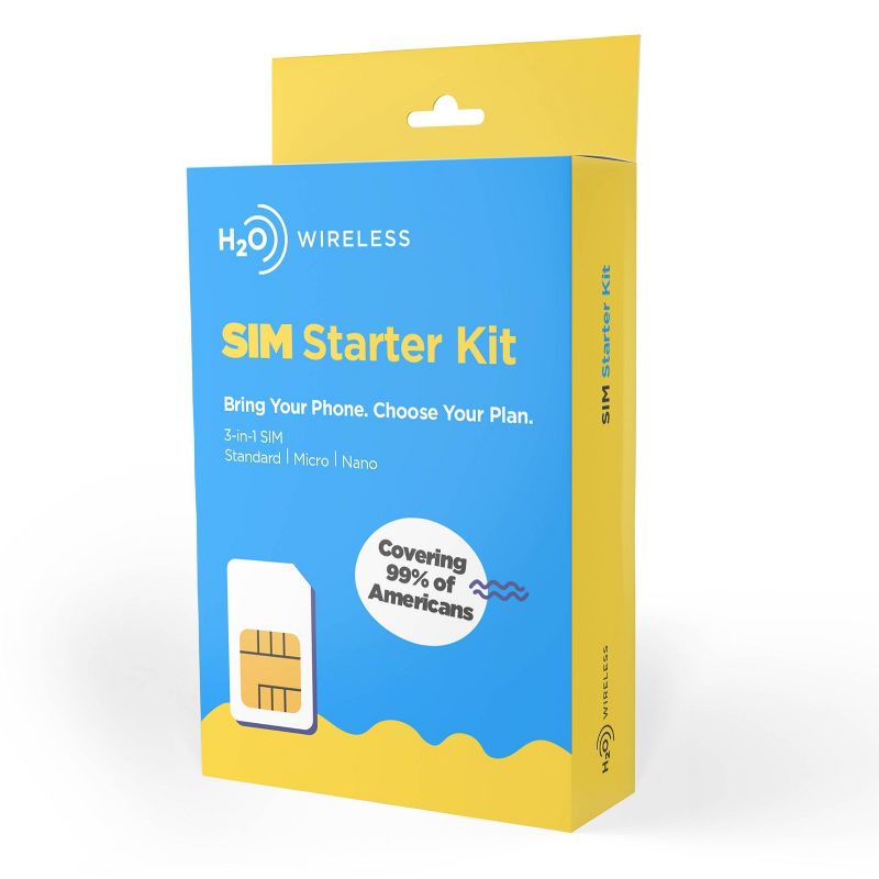 H2O Wireless 3-in-1 SIM Card Starter Kit (for GSM Unlocked Phones), 1 of 3