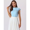 Hobemty Women's Basic Solid Sleeveless Slim Fit Mock Neck Blouse - 2 of 4