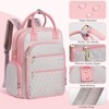 Itopfox Large Capacity Multifunctional Diaper Backpack for Travel & Hospital Use with Multiple Pockets - Pink - 3 of 4