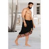 LA LEELA Men's Swimwear Cover Up Summer Pareo Sarong One Size Stripes Black - 3 of 4
