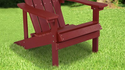 Set of 2 Blue All-Weather Poly Resin Adirondack Chairs
