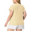 Agnes Orinda Women's Plus Size V Neck Eyelet Short Sleeve Casual Trendy Blouses - 4 of 4