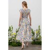 August Sky Women's Floral Smocked Ruffle Sleeve Tiered Midi Dress - 2 of 4