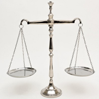TopComfy Decorative Object Vintage Libra Scale Tray for Elegant Home Office Centerpiece, Silver, 23"*6"*21"