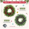 22 Inch Christmas Wreath for Front Door, Artificial Christmas Wreath with Pine Cone and Berries - 2 of 4