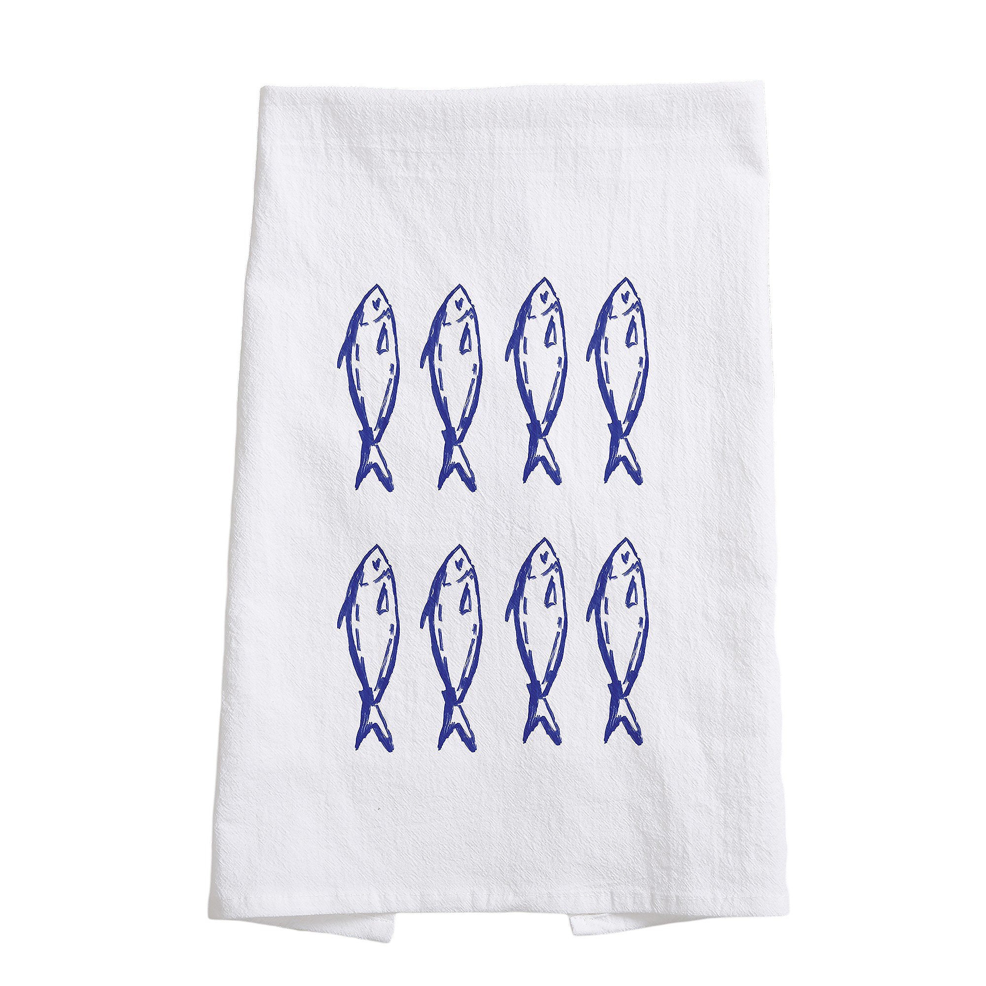 Personalization Mall Coastal Blue Fish Kitchen Tea Towel