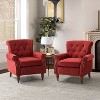 Set of 2 Galatea Wooden Upholstered Accent Armchair with Nailhead Trim | ARTFUL LIVING DESIGN-RED - 2 of 4