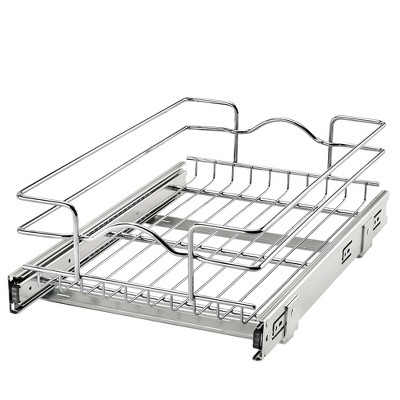 Rev-a-shelf 2-tier Kitchen Cabinet Pull Out Shelf And Drawer Organizer Slide  Out Pantry Storage Basket In Multiple Sizes, 12 X 18 In, 5wb2-1218cr-1 :  Target