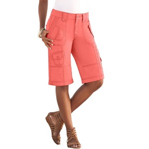 Roaman's Women's Plus Size Cargo Shorts - 1 of 4