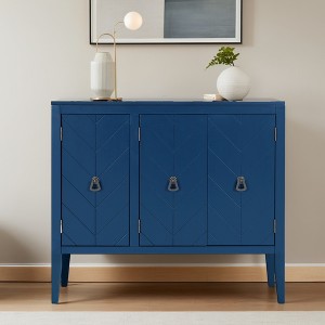 Accent Storage Cabinet with Doors and Adjustable Shelves,Free Standing Buffet Cabinet with Storage,Wooden Sideboard Cabinet - Leovsnove - 1 of 4