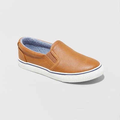 Boys tan store slip on shoes