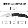 Spyderco Endura 4 Lightweight Folding Knife with 3.80" VG-10 Steel Blade | Get Powerhouse Cutting Performance with the CombinationEdge and FRN Handle - 3 of 4