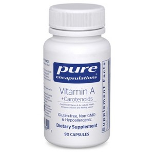 Pure Encapsulations Vitamin A + Carotenoids (Lutein, Zeaxanthin, and Astaxanthin) - Hypoallergenic Dietary Supplement - 90 Capsules - 1 of 4