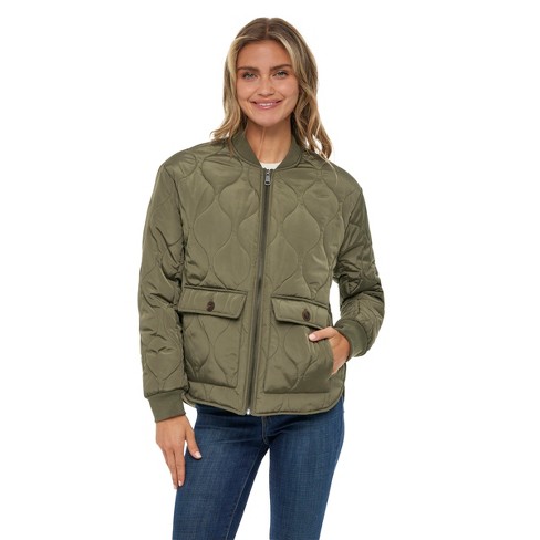 Women's Onion Quilted Jacket - S.e.b. By Sebby Sage Medium : Target