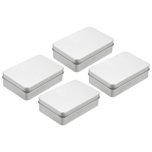 Unique Bargains Metal Portable Storage Tin Box Container 4 Pcs - 1 of 4