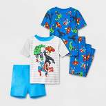 Toddler Boys' 4pc Marvel Black Panther & Hulk Snug Fit Pajama Set - Blue 