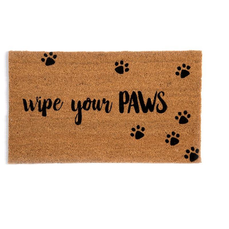 Shiraleah "Wipe Your Paws" Rectangle Doormat, 1 of 3