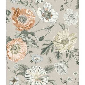 RoomMates Vintage Poppy Orange Peel and Stick 1pc Wallpaper - 1 of 4
