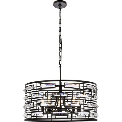 Elegant Lighting Kennedy 5 - Light Pendant in  Black