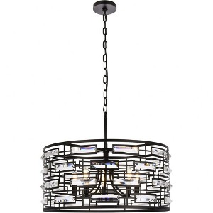 Elegant Lighting Kennedy 5 - Light Pendant in  Black - 1 of 4