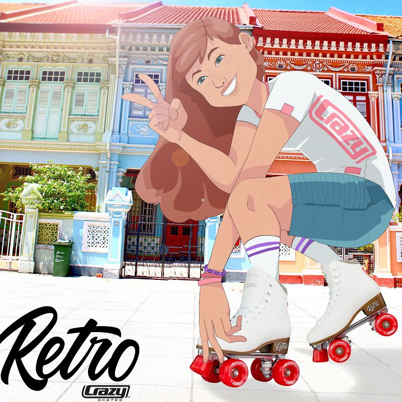 Crazy Skates Retro Roller Skates - Classic Style Quad Skates For Women And Girls, 4 of 6