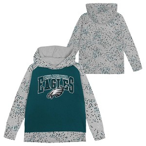 NFL Philadelphia Eagles Girls' Fleece Hooded Sweatshirt - 1 of 3