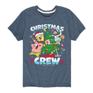 Boys' - SpongeBob SquarePants - Christmas Crew Short Sleeve Graphic T-Shirt - 1 of 4