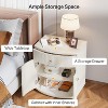 Tribesigns White Fluted Nightstand, 20-Inch Modern Bedside Table with Storage Drawer and Cabinet, for Apartment, Bedroom and Small Spaces - 4 of 4