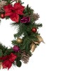 Northlight Decorated Red Poinsettia and Rose Artificial Christmas Wreath, 24-inch, Unlit - 3 of 4
