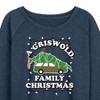 Women's Warner Bros. Griswold Family Christmas Tree Lightweight French Terry Wide Neck Long Sleeve Graphic Shirt - Heather Indigo - 2 X-Large - 2 of 4