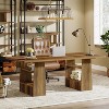 Tribesigns 63 Inch Executive Desk with 4 Storge Shelves, Office Computer Desk, Wooden Writing Table Business Furniture for Home Office, - 2 of 4